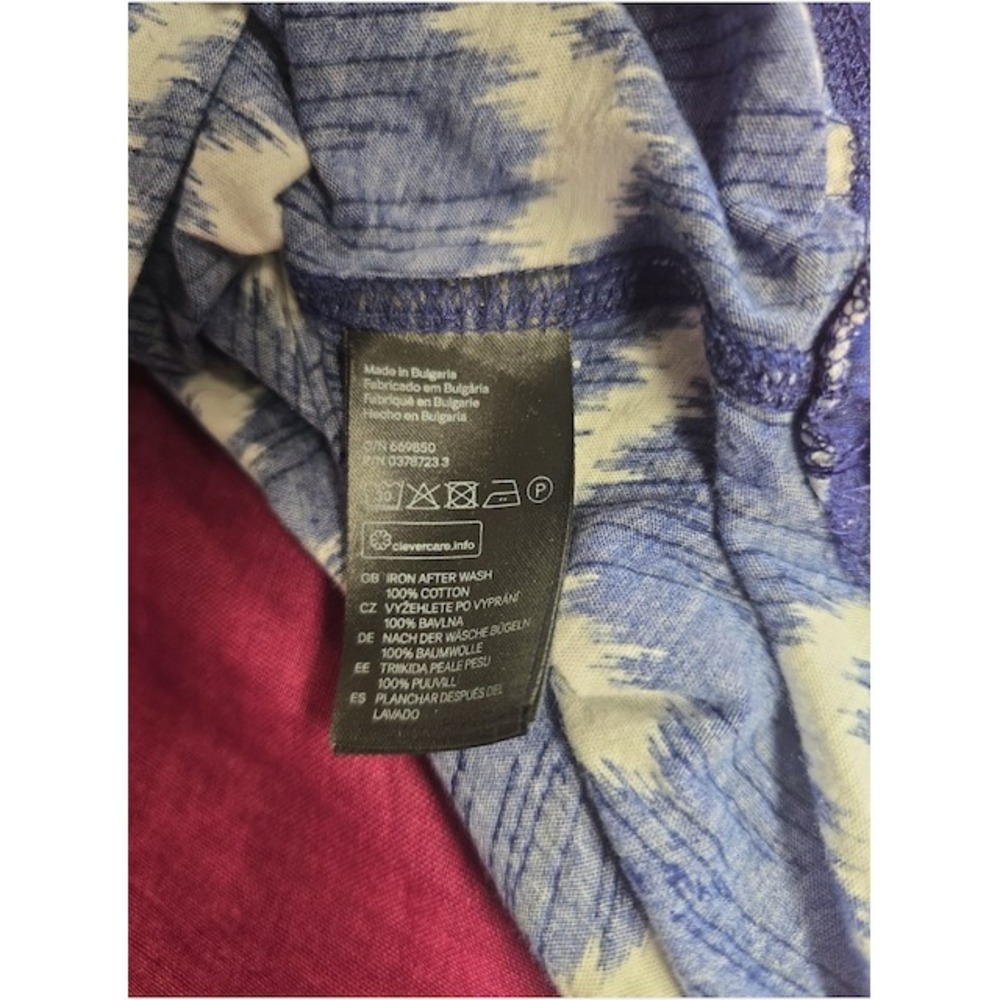 H&M L.O.G.G. Top Blue & White Vintage Y2K Size M Long Sleeve - Picture 3 of 10